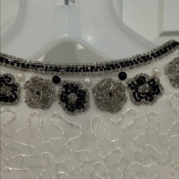 Laurence Kazar White and Black Embellished Jacket - Lovely! - Picture 10 of 15